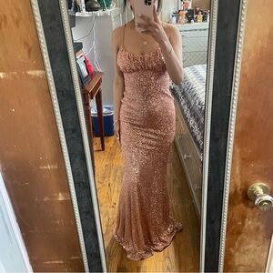 Light pink glittery dress xs  worn once it’s in good condition